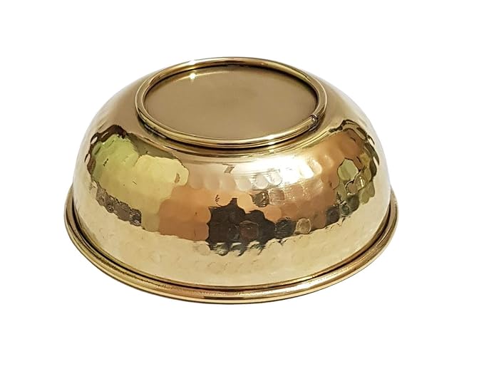 Pital/Brass Hammered Serving Bowl – 100 Ml, 1 Piece Gold Led Free and Food Safe