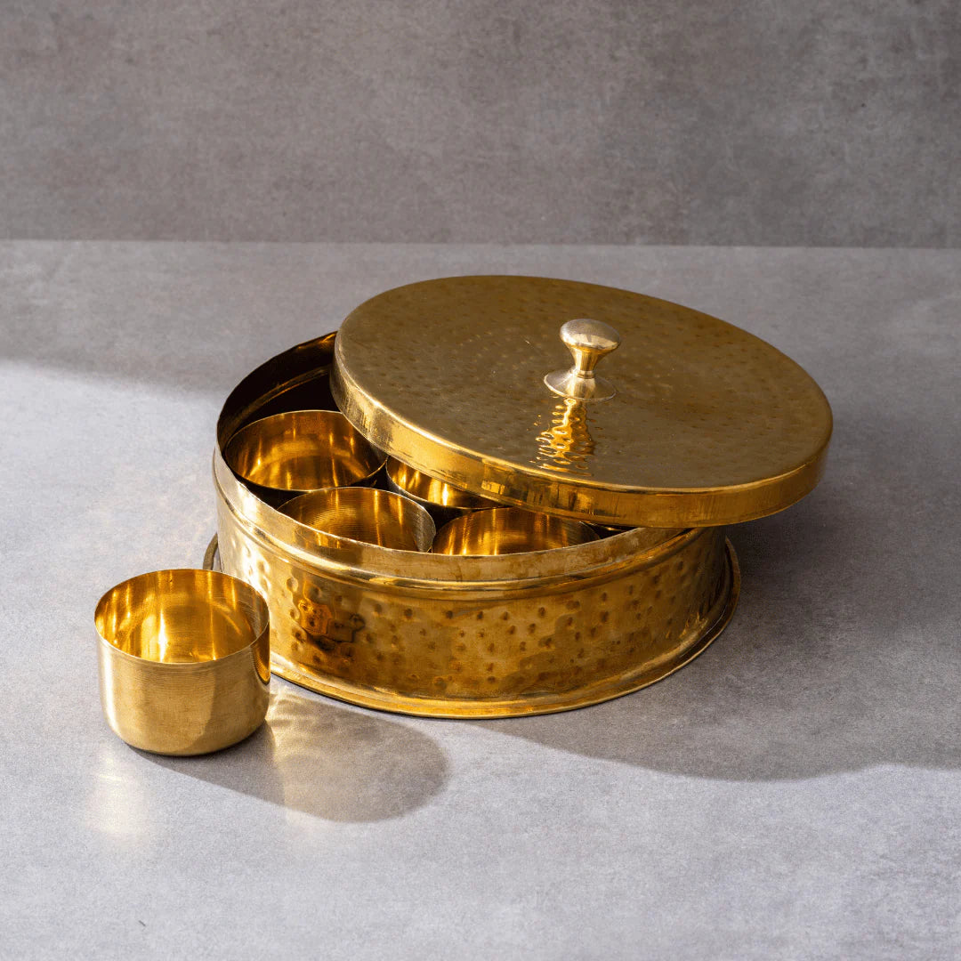 Brass Masala Daani / Spice Box / Namak Daani