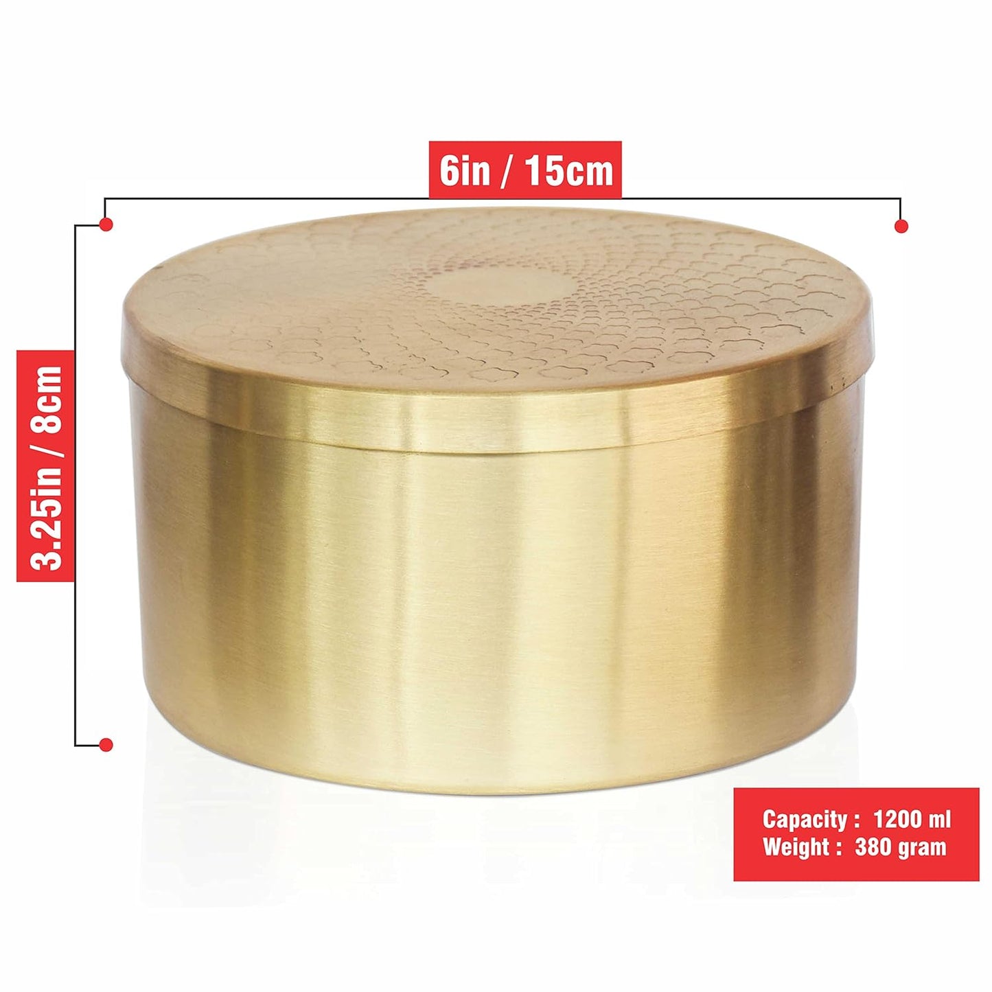 Brass/Pital Dabba - 1200 ml - Box/Jar container