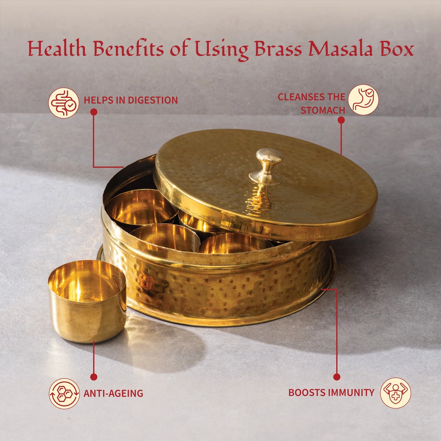 Brass Masala Daani / Spice Box / Namak Daani