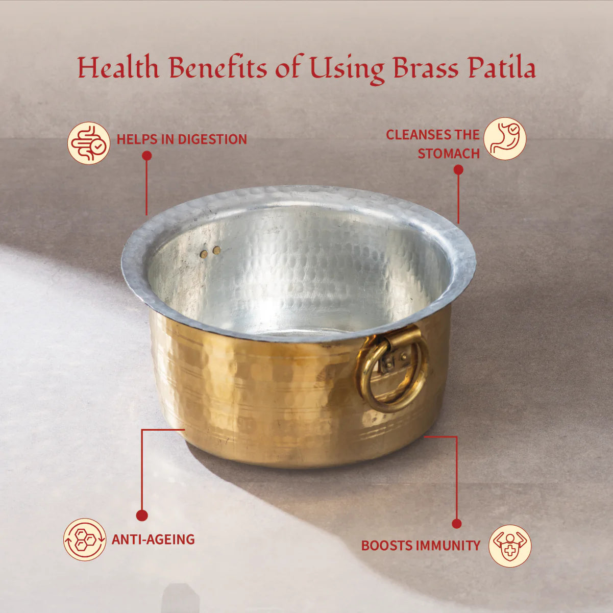 Brass Patila / Milk Topia- Naturally non stick , Non Toxic, Teflon Free