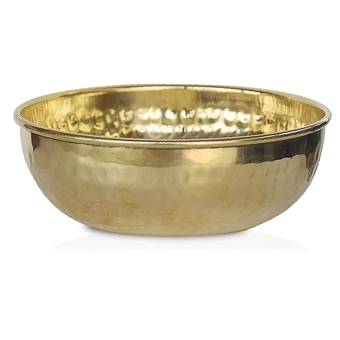 Pital/Brass Hammered Serving Bowl – 100 Ml, 1 Piece Gold Led Free and Food Safe